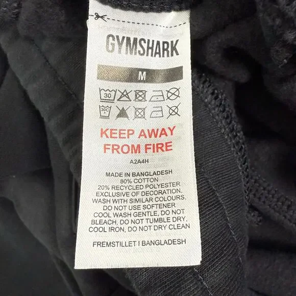 Gymshark Black Crest Joggers Sweatpants Size M - Picture 5 of 8